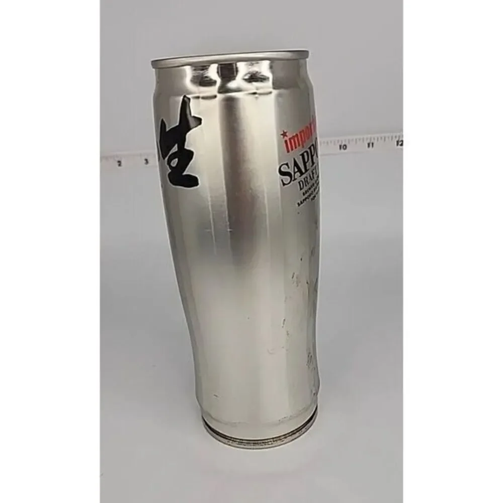 VINTAGE IMPORTED SAPPORO DRAFT BEER EMPTY TIN CAN‎ TOKYO JAPAN 22 OZ.